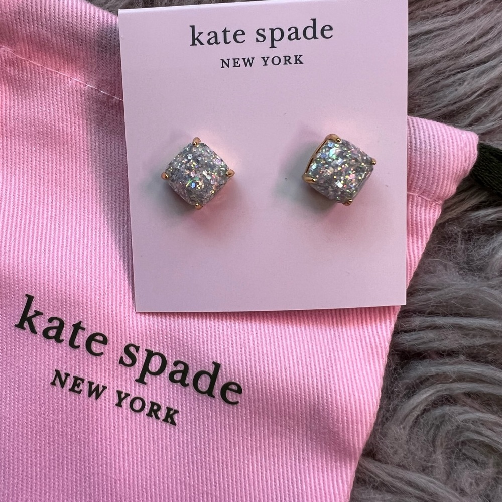 Kate Spade Square Opal Glitter Studs